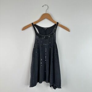 Express Women's XS Gray Sleeveless Sequin Embellished Tank Top Casual